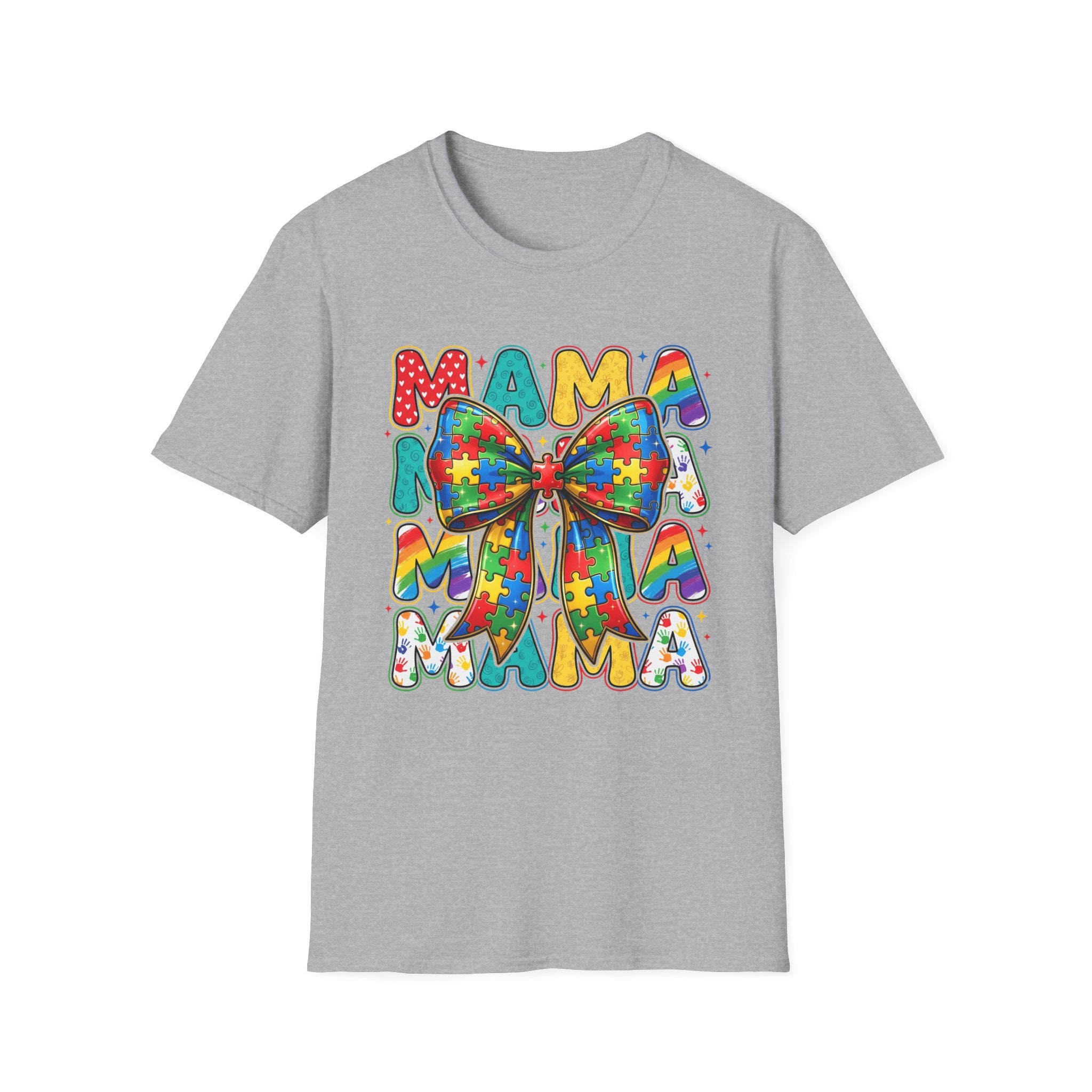 Autism Awareness Mama T-Shirt — Puzzle Ribbon Mom Tee for Autism Support