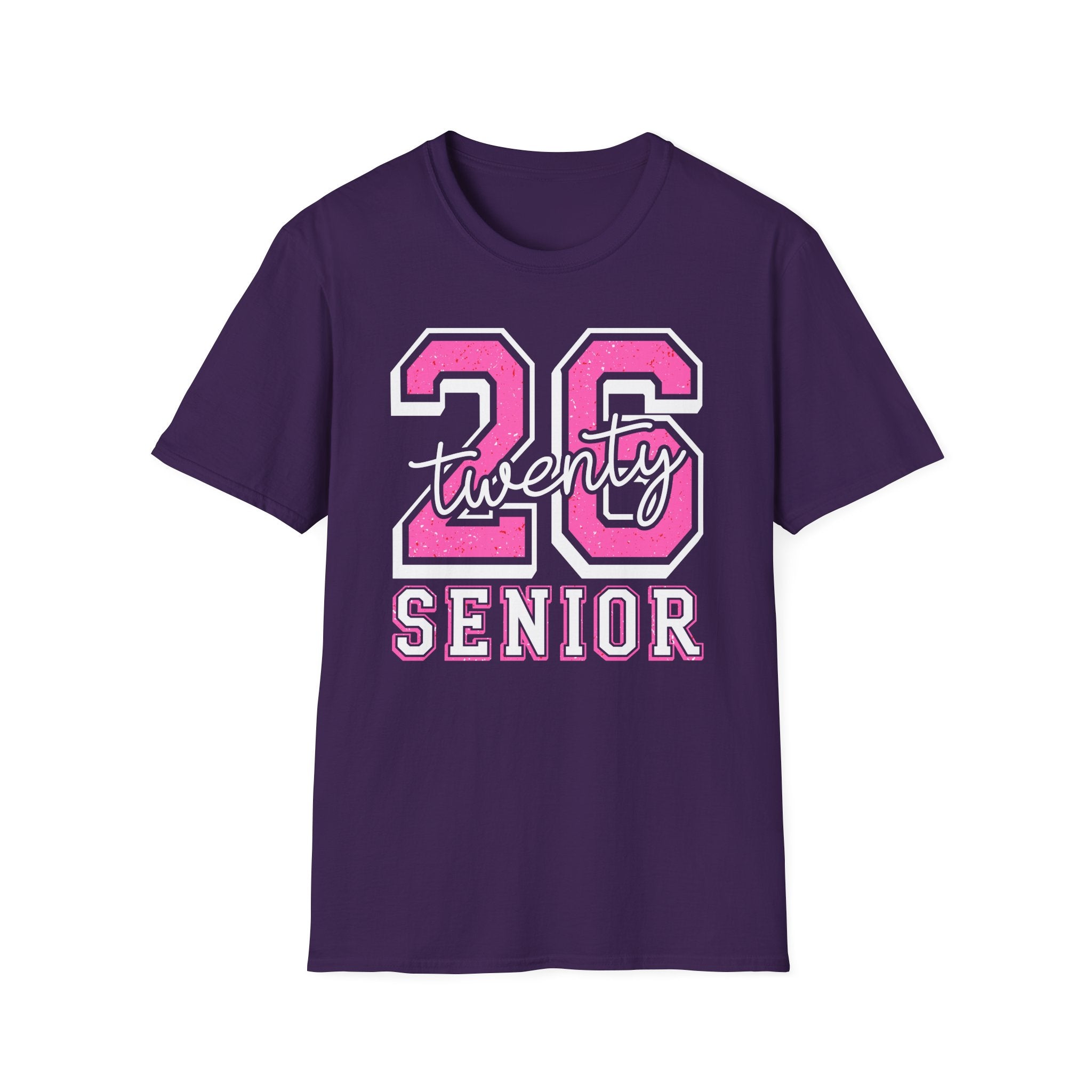 Senior Class of 26 T-Shirt — "twenty 26" Pink Varsity Senior Tee