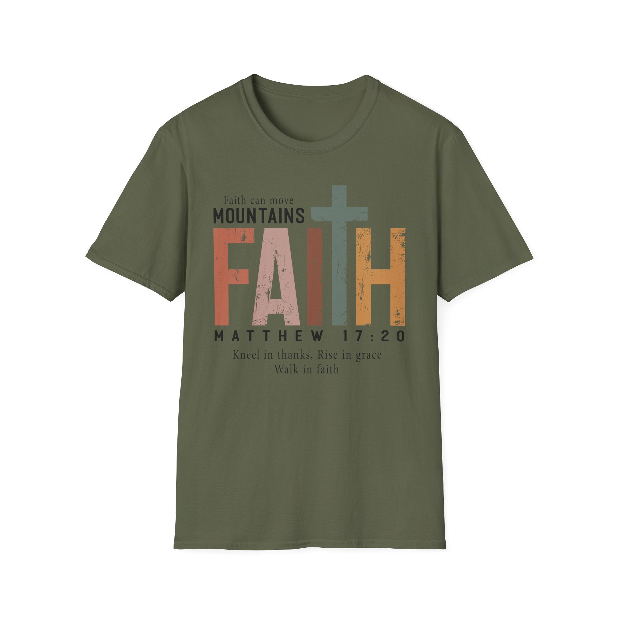 Faith Mountains T-Shirt — Matthew 17:20 Christian Inspirational Tee