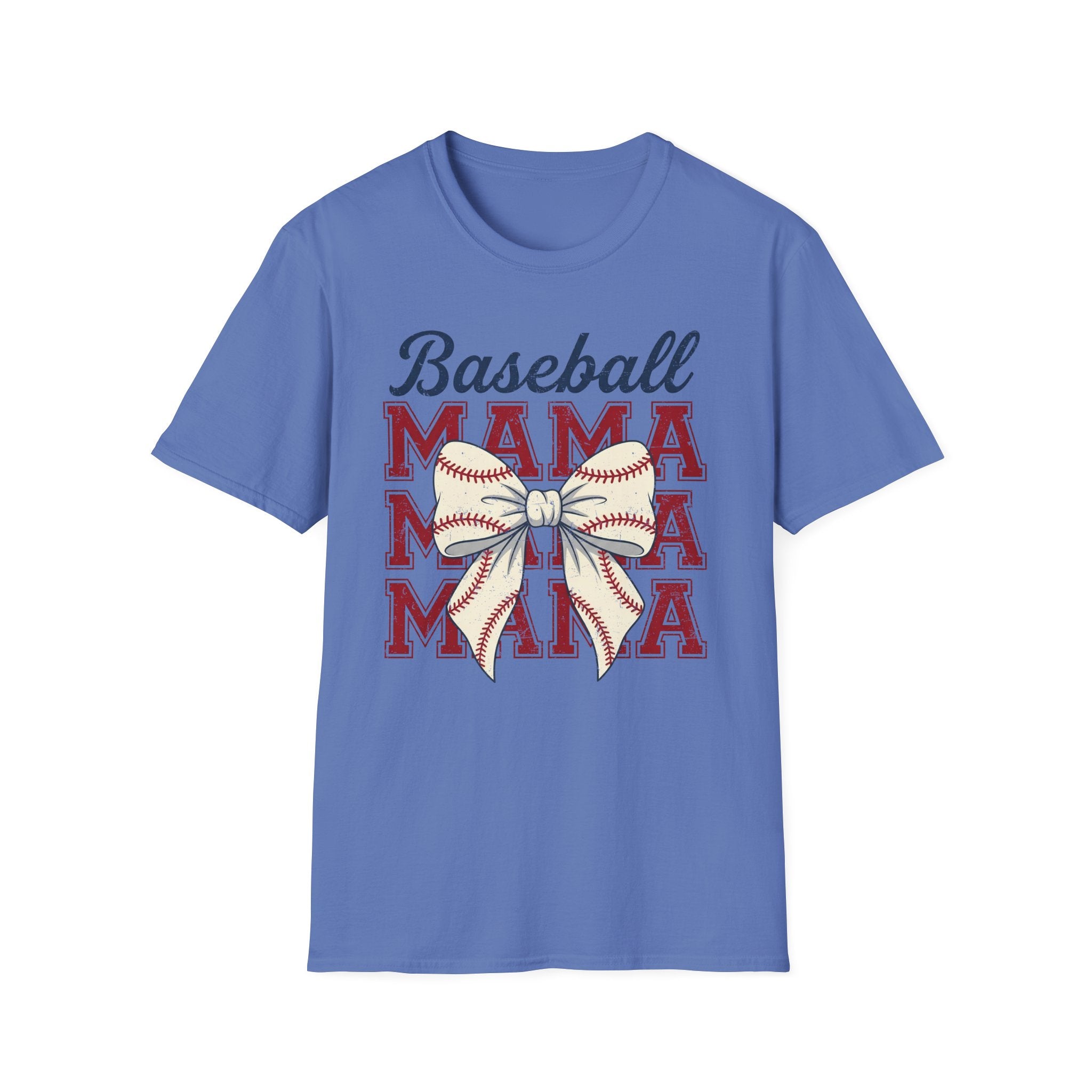 Baseball Mama T-Shirt — Retro Bow Baseball Mom Tee