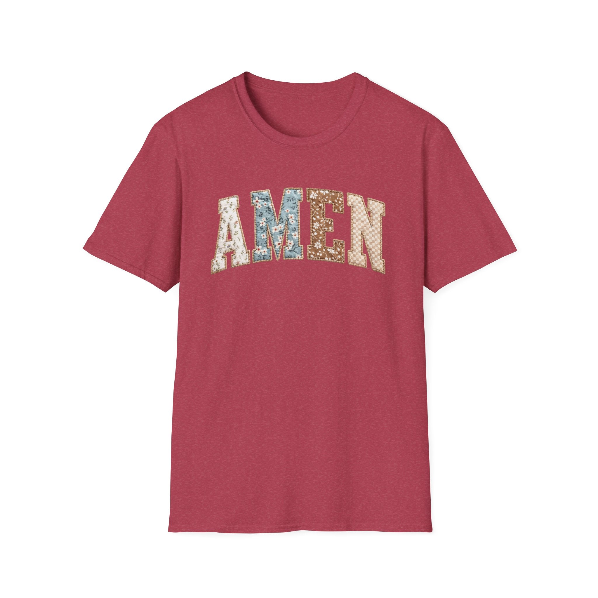 Amen Floral T-Shirt — Vintage Patchwork Faith Tee