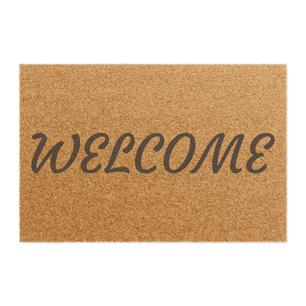 Welcome Coir Doormat — Natural Coconut Fiber Entry Mat with Script "WELCOME"