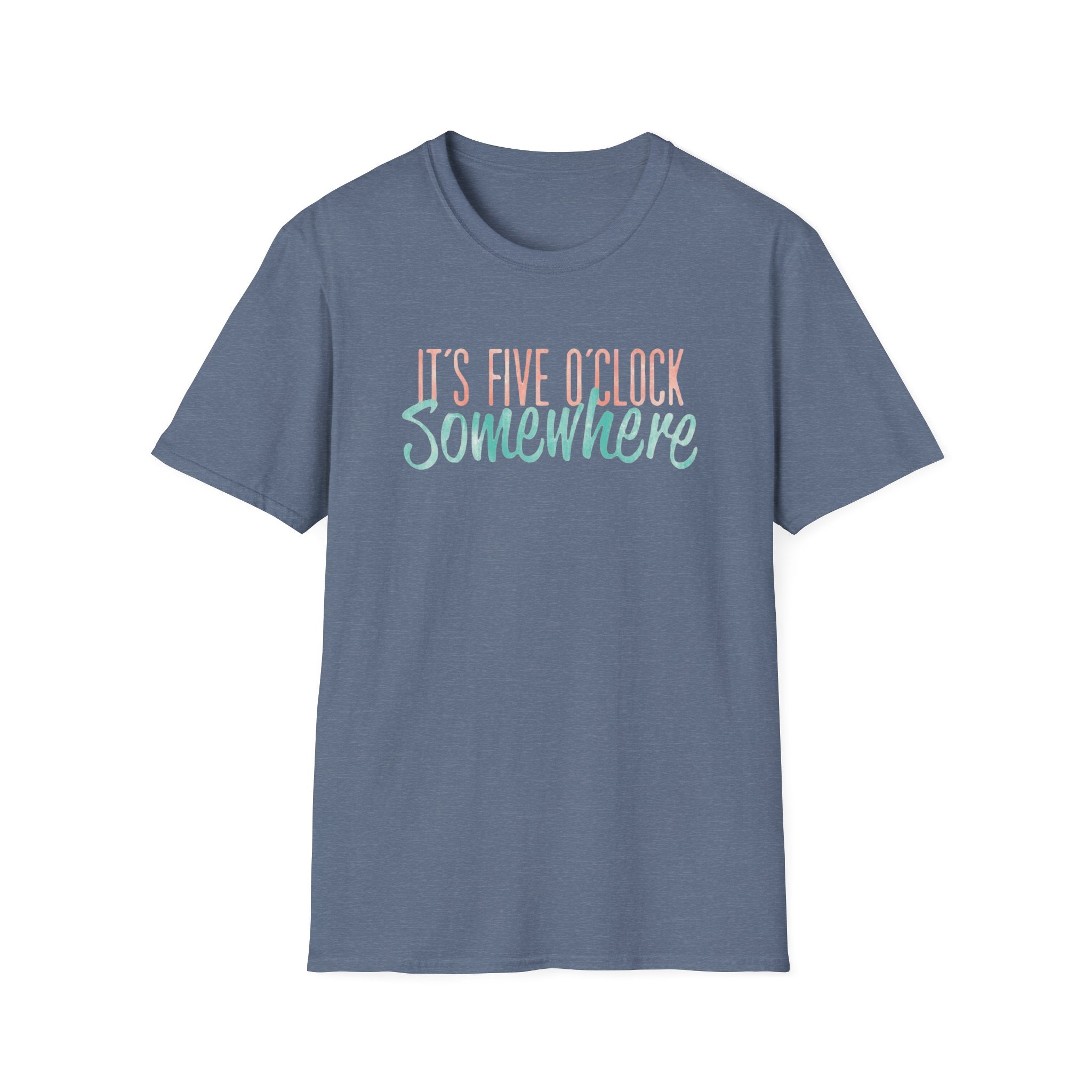 T-Shirt: "It’s Five O’Clock Somewhere" Pastel Vacation Tee