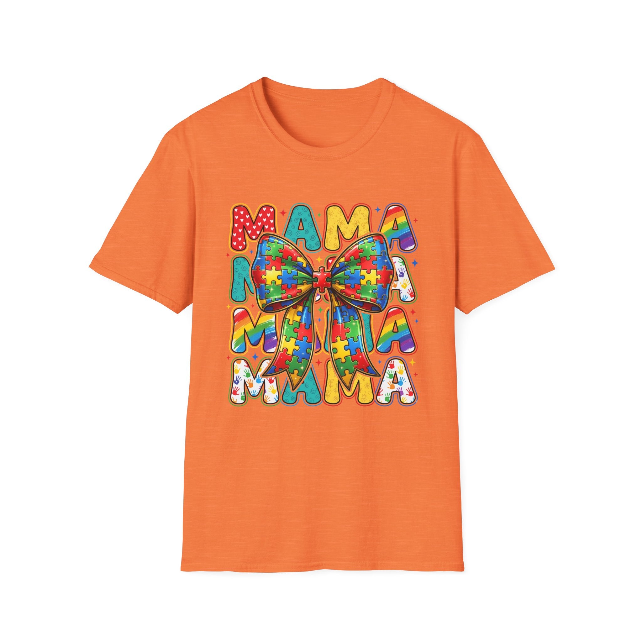 Autism Awareness Mama T-Shirt — Puzzle Ribbon Mom Tee for Autism Support