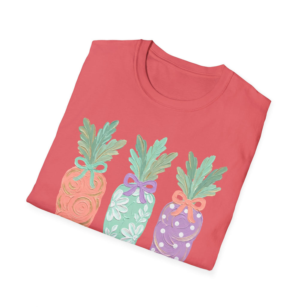 Carrot Trio Graphic T-Shirt — Pastel Floral Easter Tee