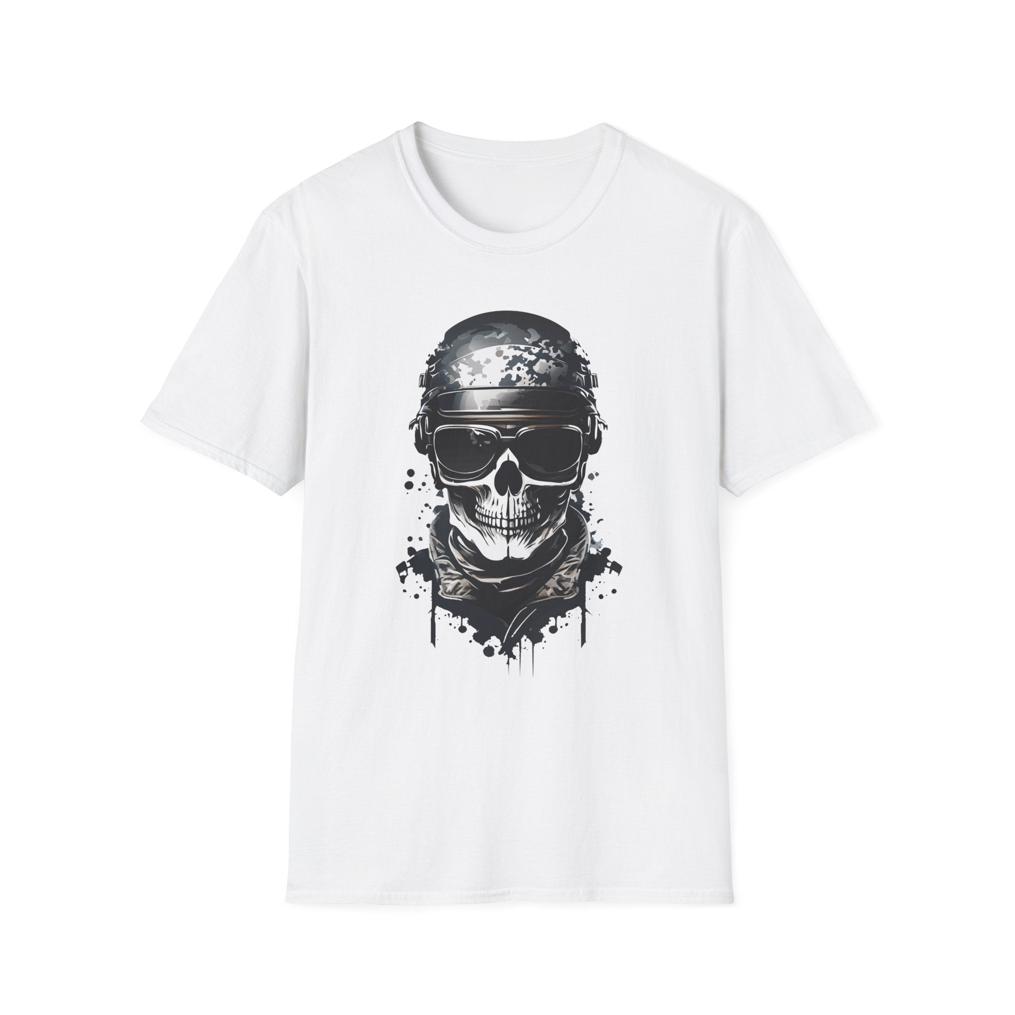 Skull Soldier Graphic T-Shirt — Tactical Skull Helmet Design