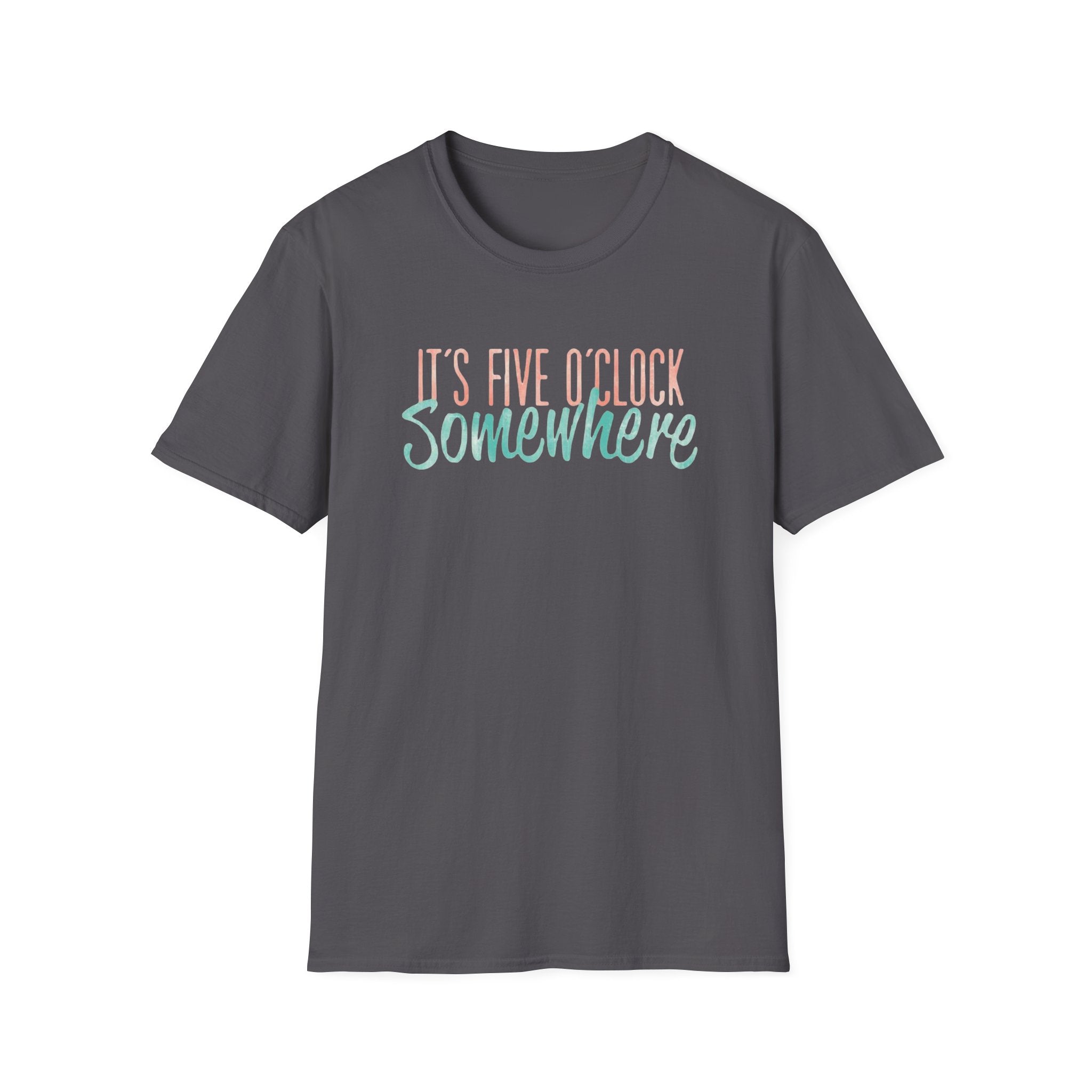 T-Shirt: "It’s Five O’Clock Somewhere" Pastel Vacation Tee