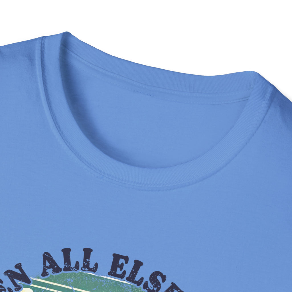 Faith-Based Graphic T-Shirt — "When All Else Fails, God Doesn't" Desert Sunset Design