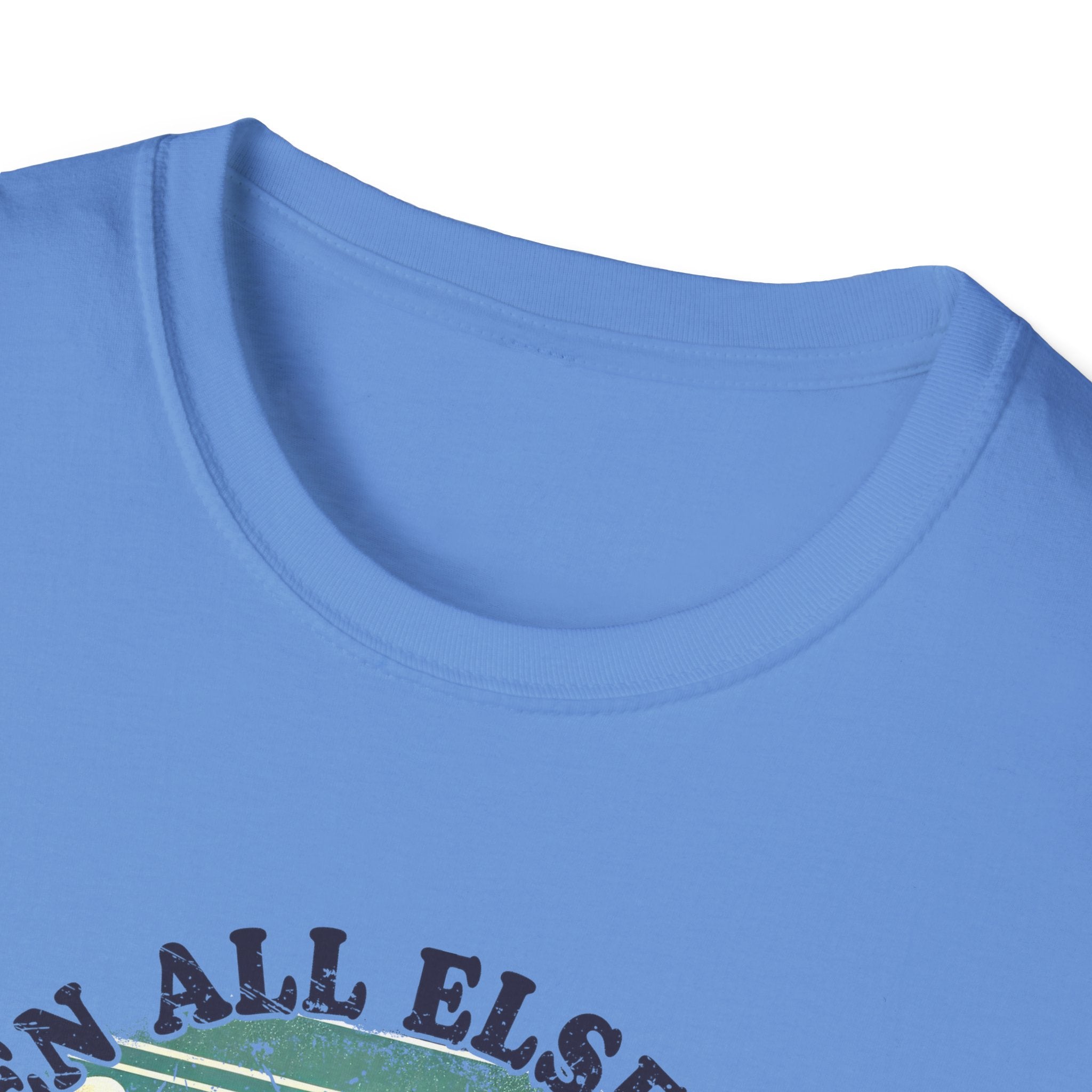 Faith-Based Graphic T-Shirt — "When All Else Fails, God Doesn't" Desert Sunset Design