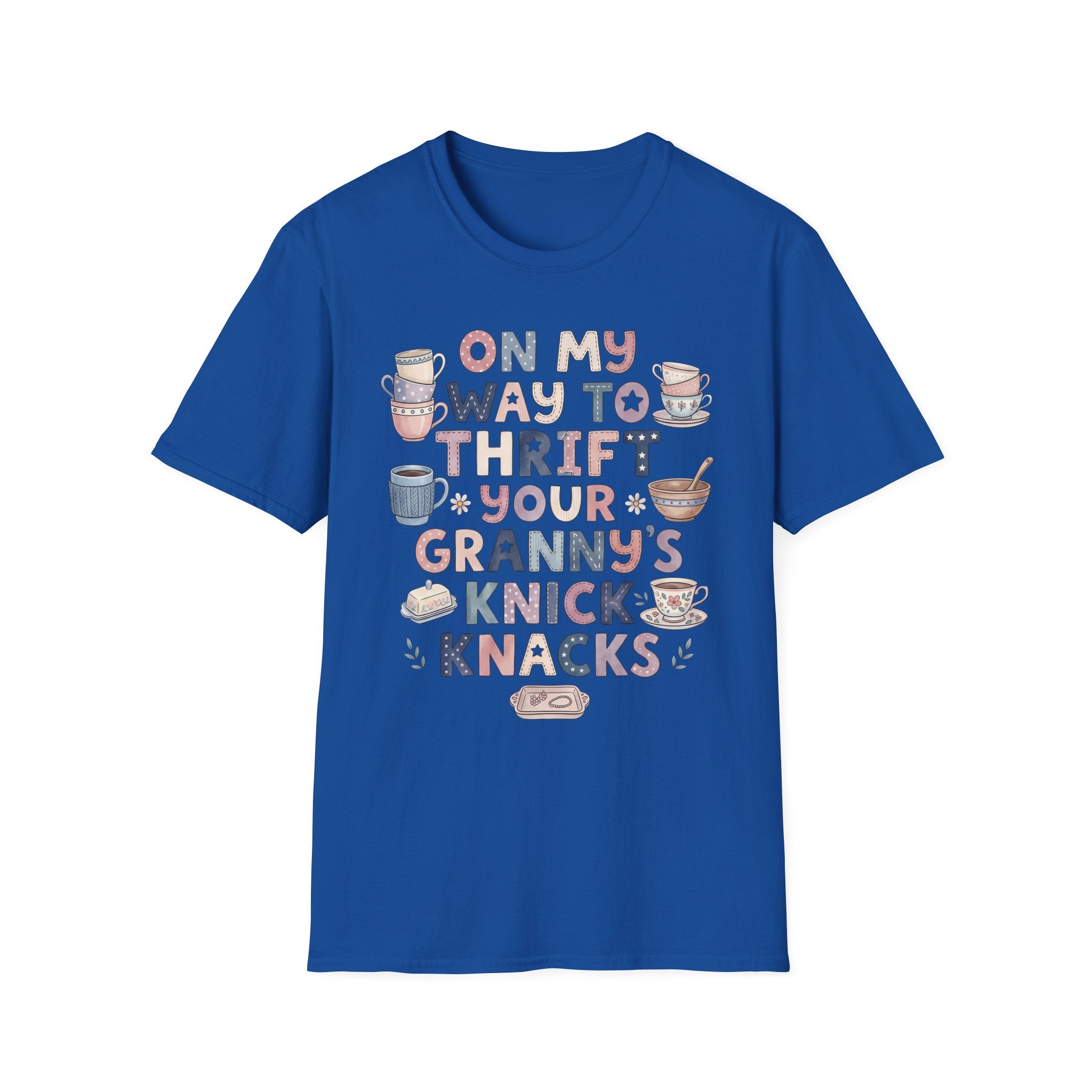 Thrifted Finds Tee — “On My Way to Thrift Your Granny’s Knick Knacks” Vintage Coffee Graphic T-Shirt