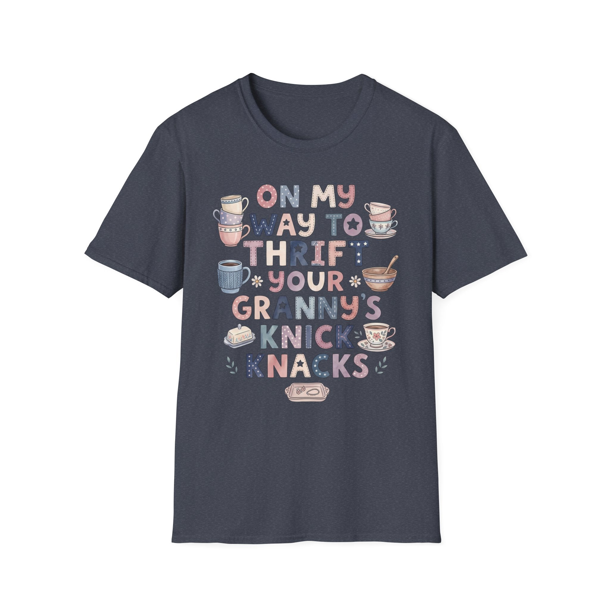 Thrifted Finds Tee — “On My Way to Thrift Your Granny’s Knick Knacks” Vintage Coffee Graphic T-Shirt