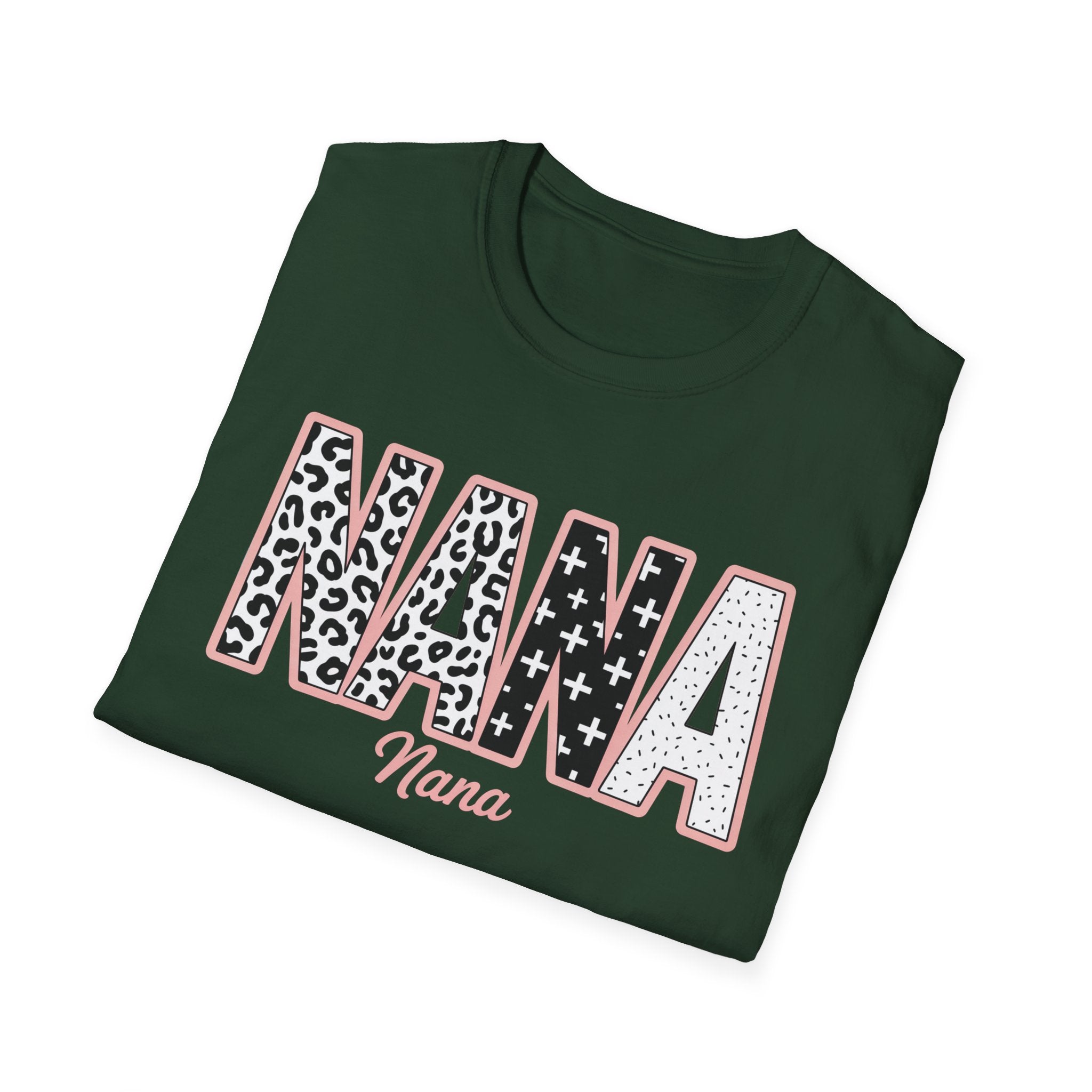 Nana Leopard & Stars T-Shirt — Personalized 'Nana' Graphic Tee for Grandmothers