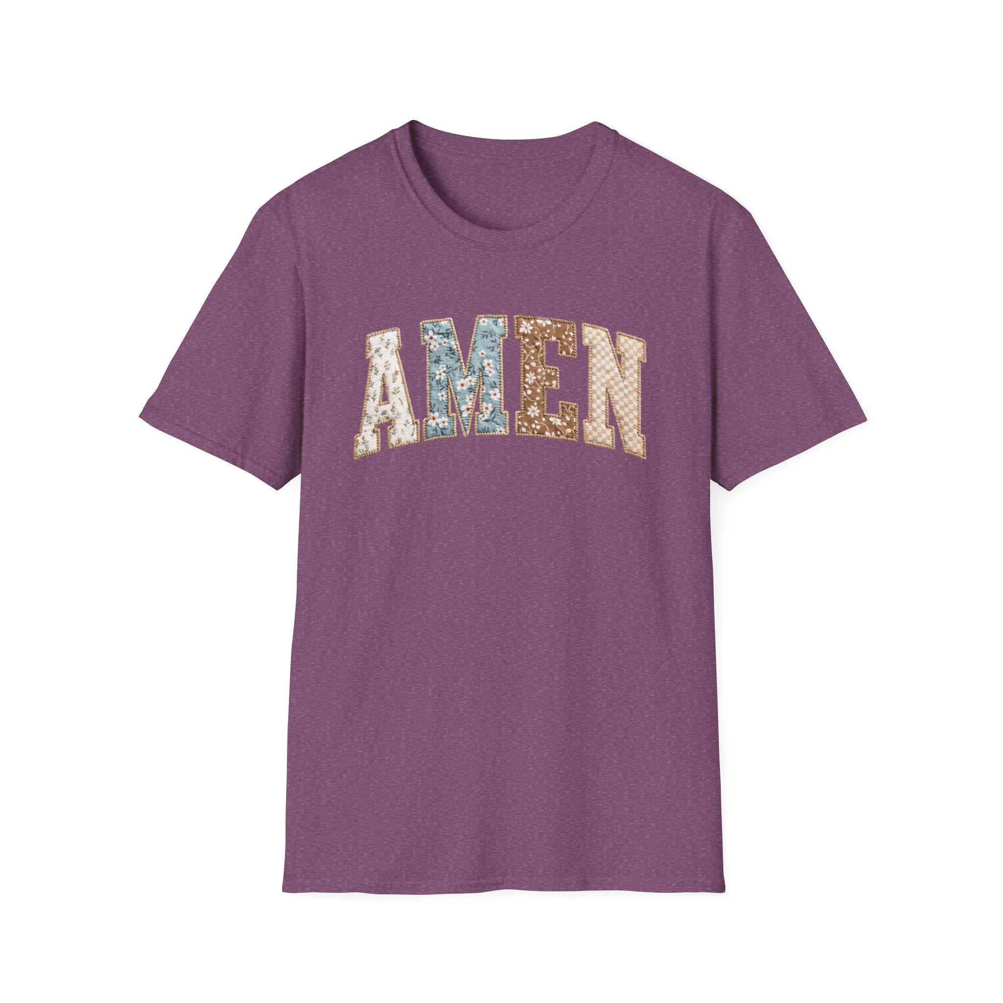 Amen Floral T-Shirt — Vintage Patchwork Faith Tee