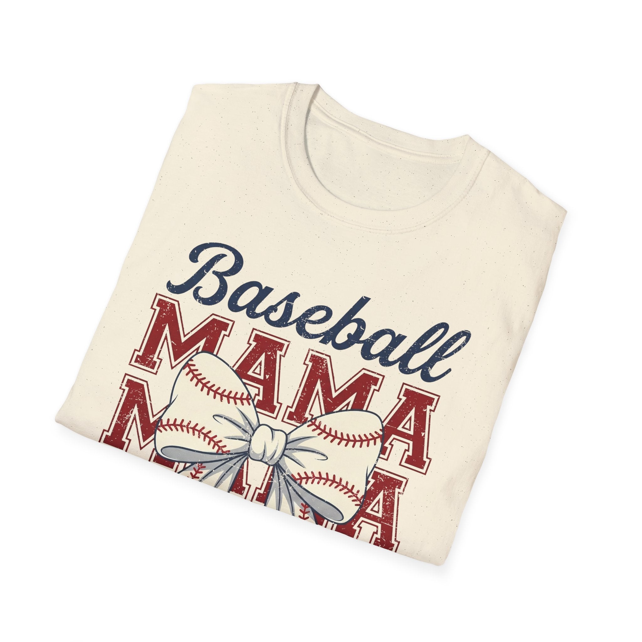 Baseball Mama T-Shirt — Retro Bow Baseball Mom Tee