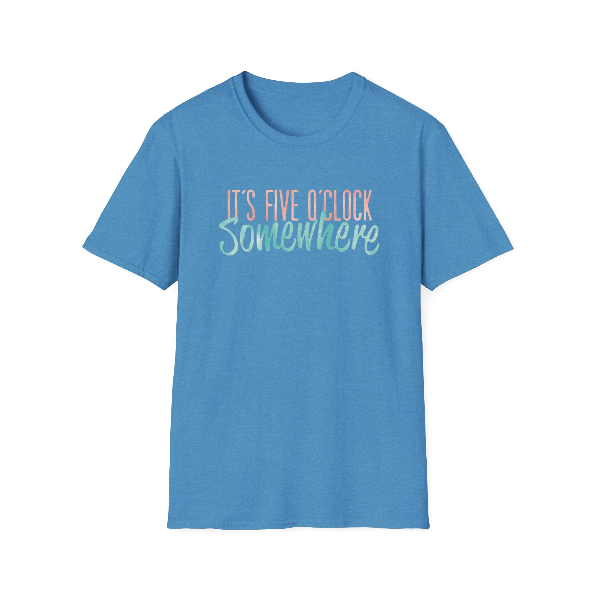 T-Shirt: "It’s Five O’Clock Somewhere" Pastel Vacation Tee