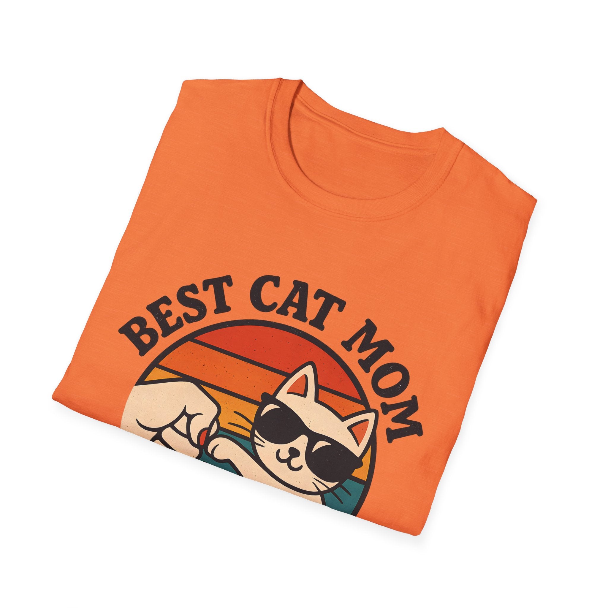 Best Cat Mom Ever T-Shirt — Cute Retro Cat Fist Bump Tee for Cat Lovers, Mother's Day Gift