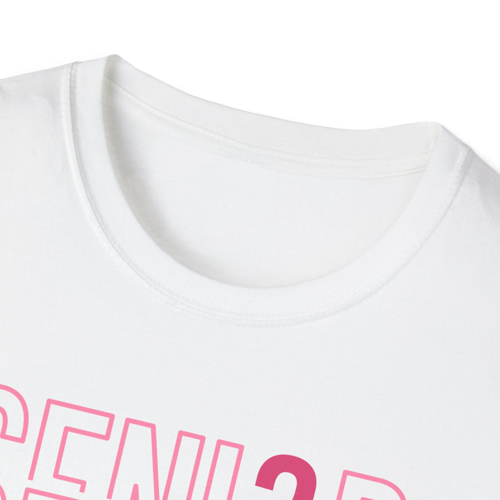 Senior 2026 T-Shirt — Pink Script Graduation Tee