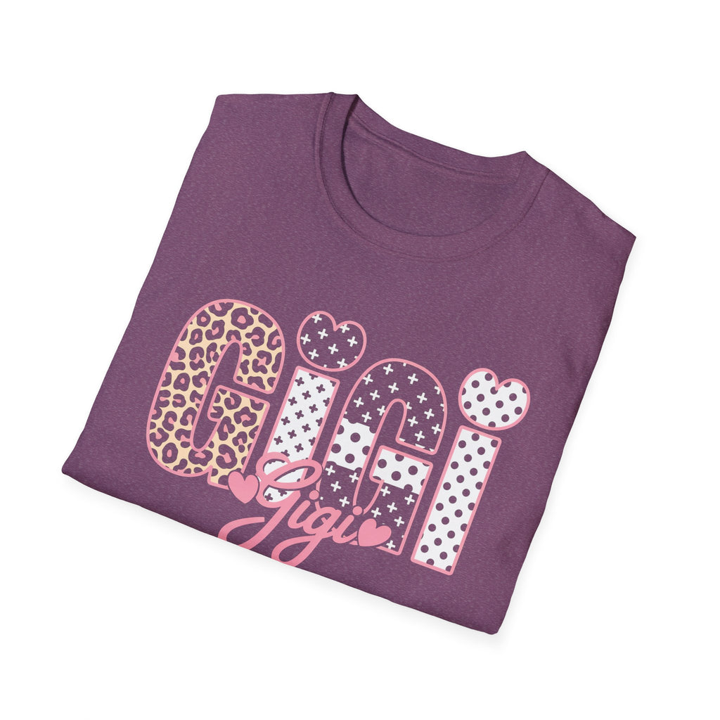 Gigi Floral Heart Tee — Pink 'Gigi' Script Grandmother T-Shirt