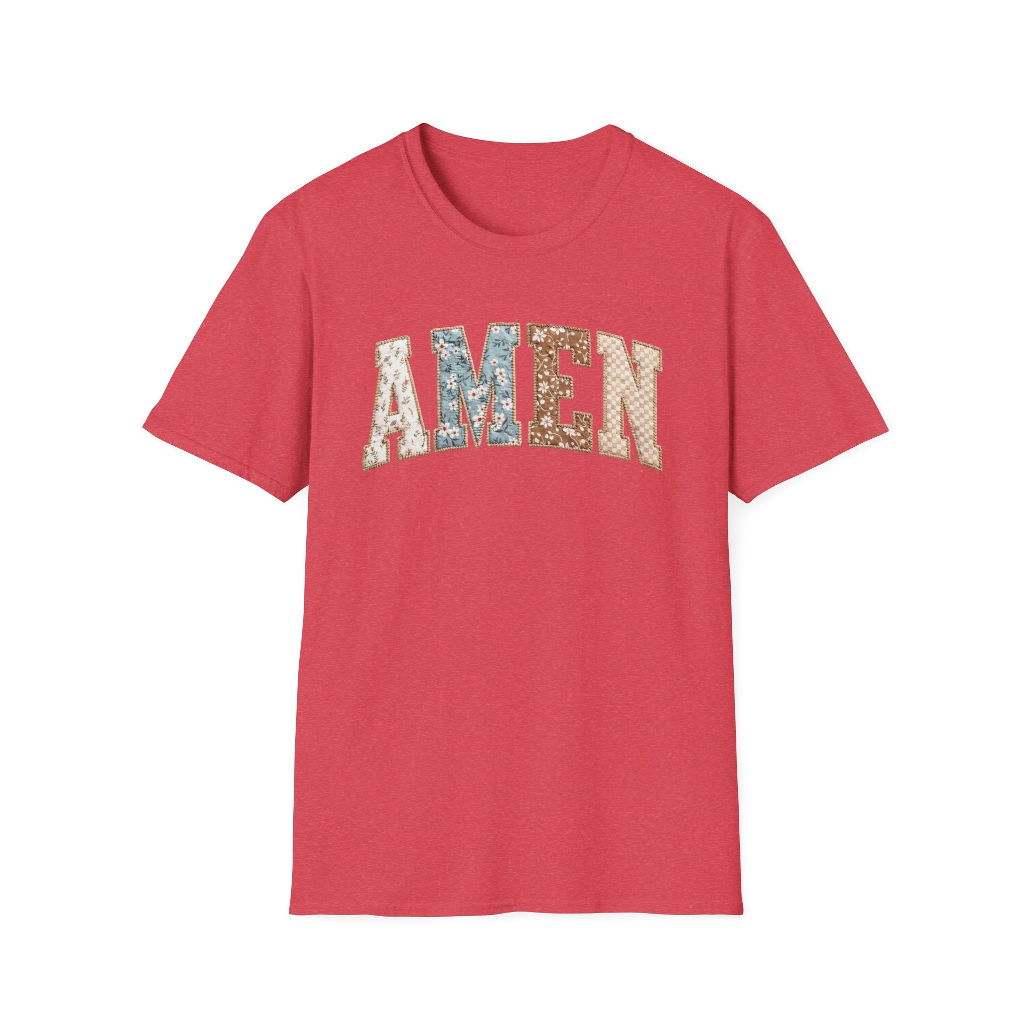 Amen Floral T-Shirt — Vintage Patchwork Faith Tee
