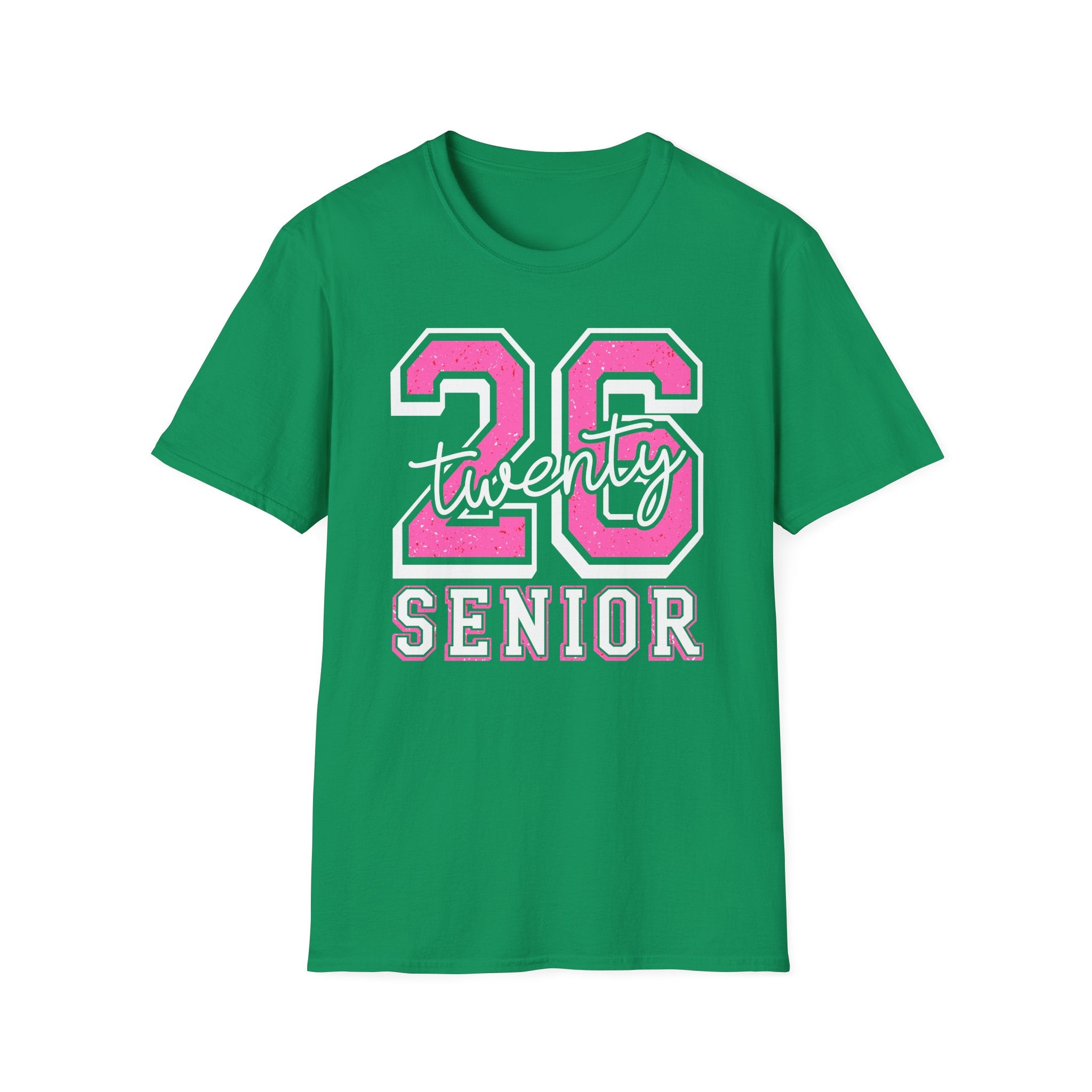 Senior Class of 26 T-Shirt — "twenty 26" Pink Varsity Senior Tee