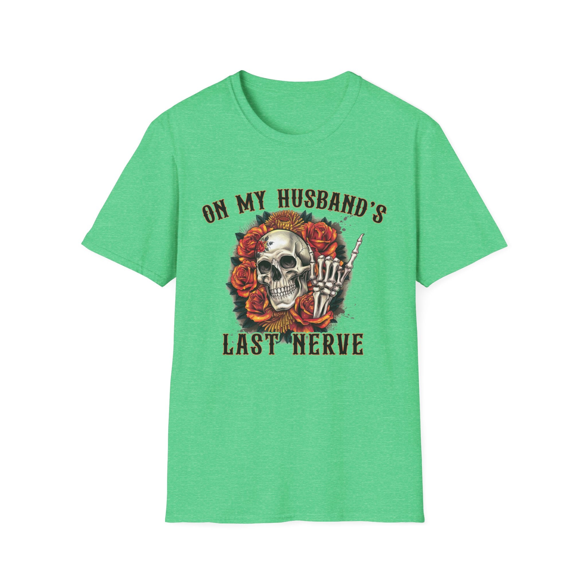 On My Husband's Last Nerve Skull & Roses T‑Shirt