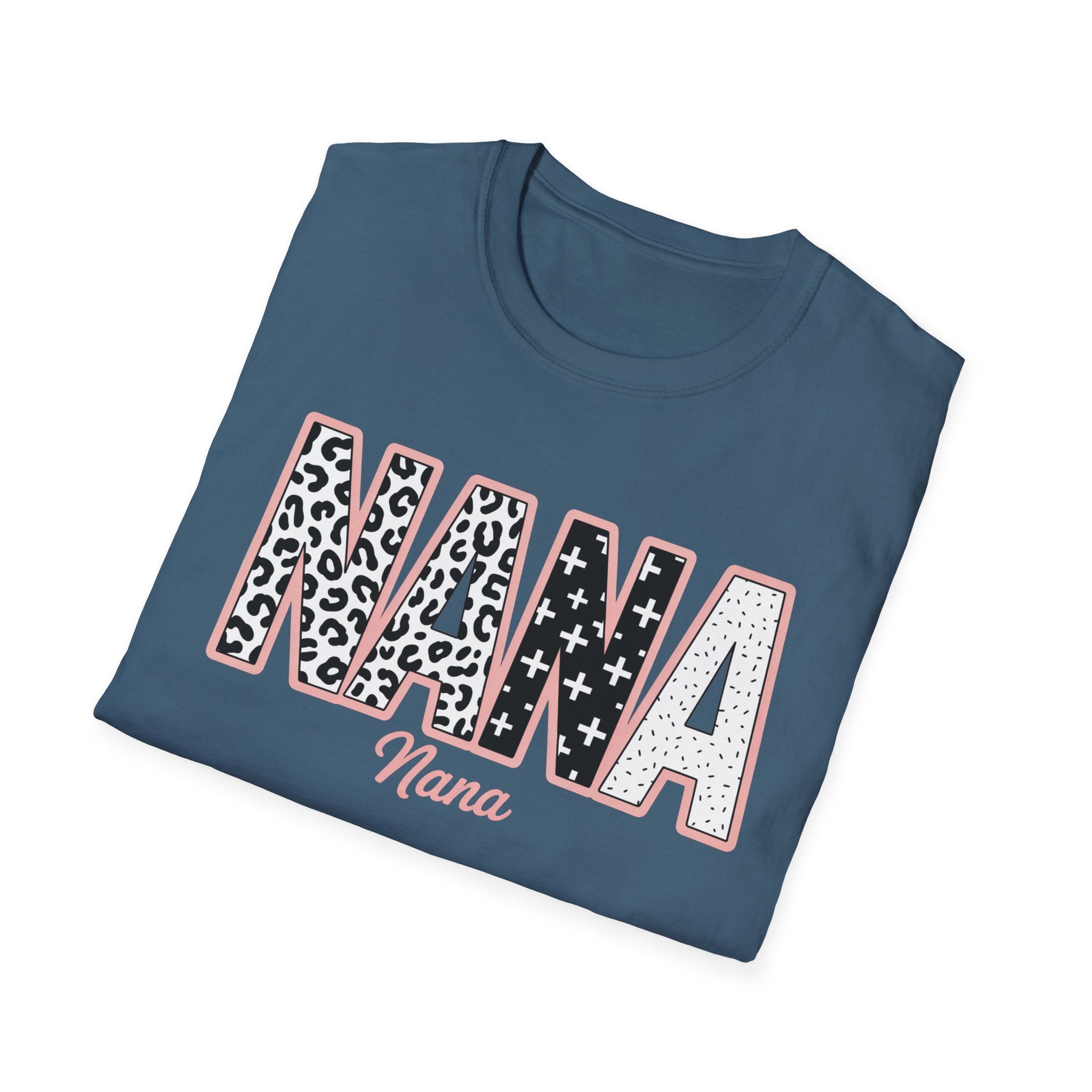 Nana Leopard & Stars T-Shirt — Personalized 'Nana' Graphic Tee for Grandmothers