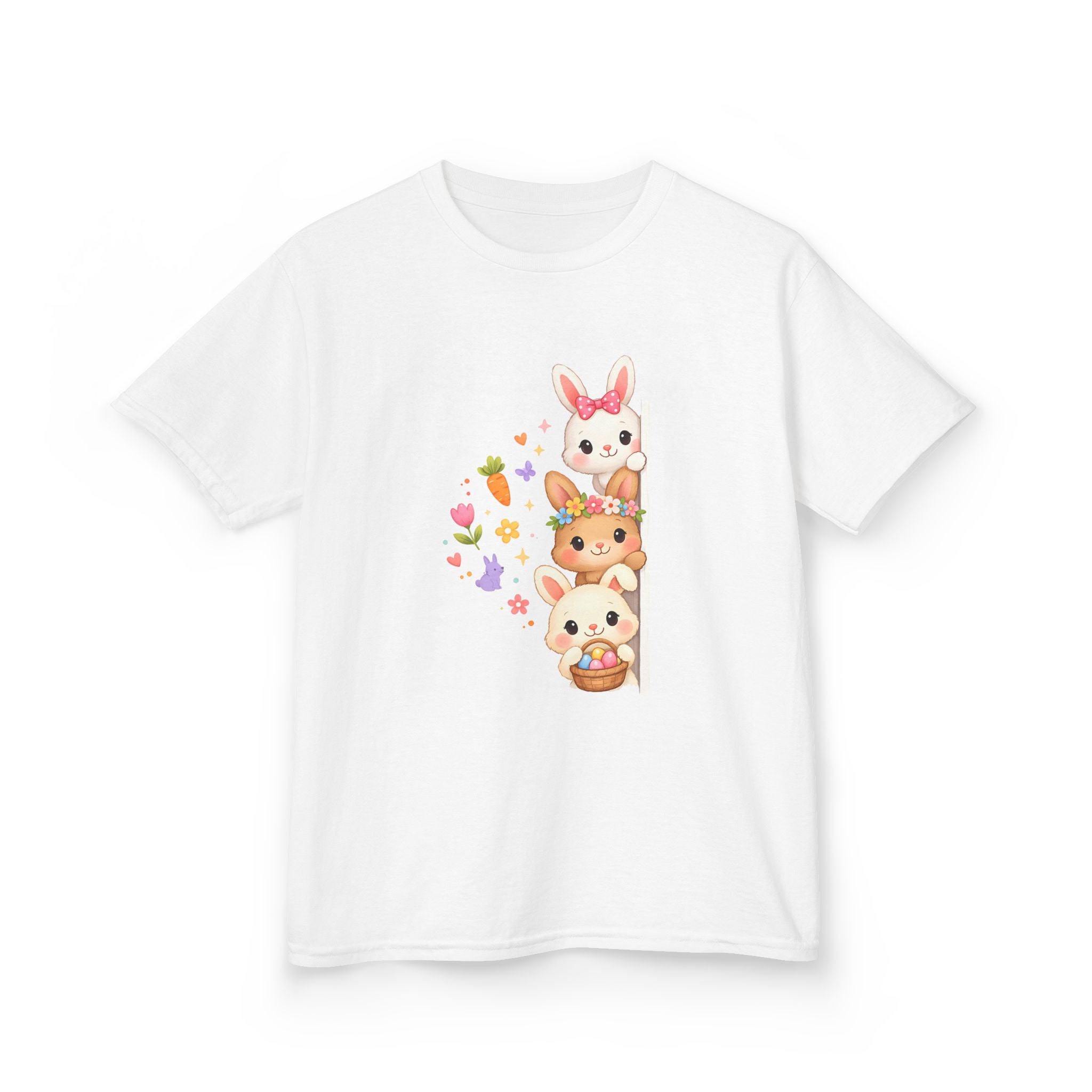Kids Tee — Cute Stacked Woodland Animals with Bunnies & Squirrel Design