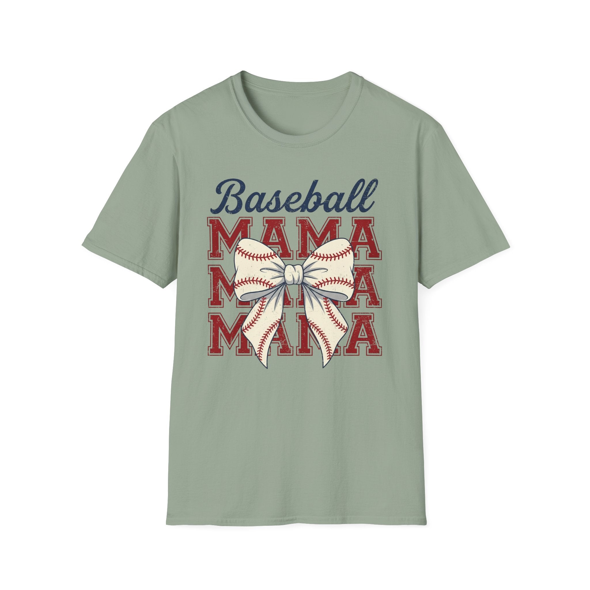 Baseball Mama T-Shirt — Retro Bow Baseball Mom Tee