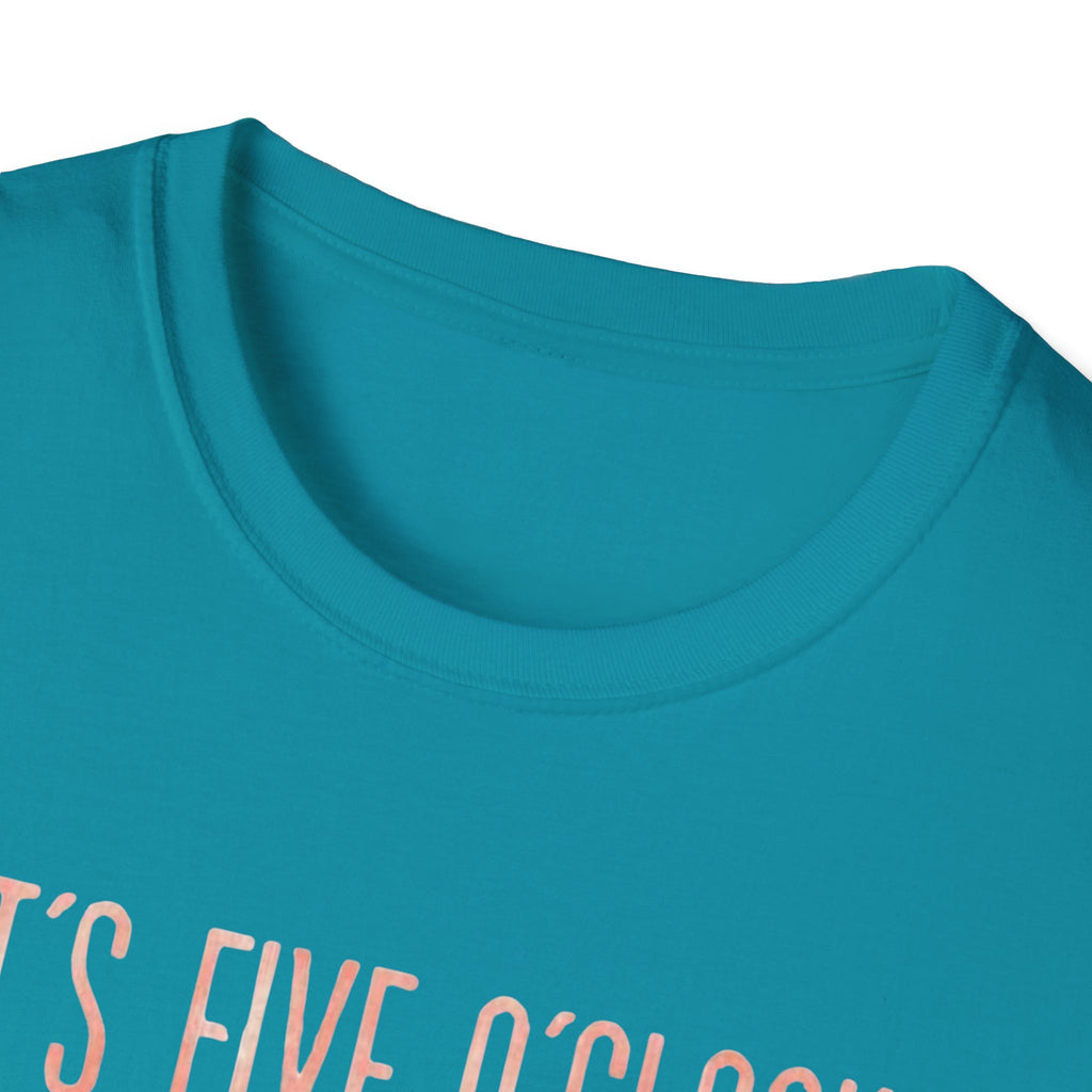 T-Shirt: "It’s Five O’Clock Somewhere" Pastel Vacation Tee