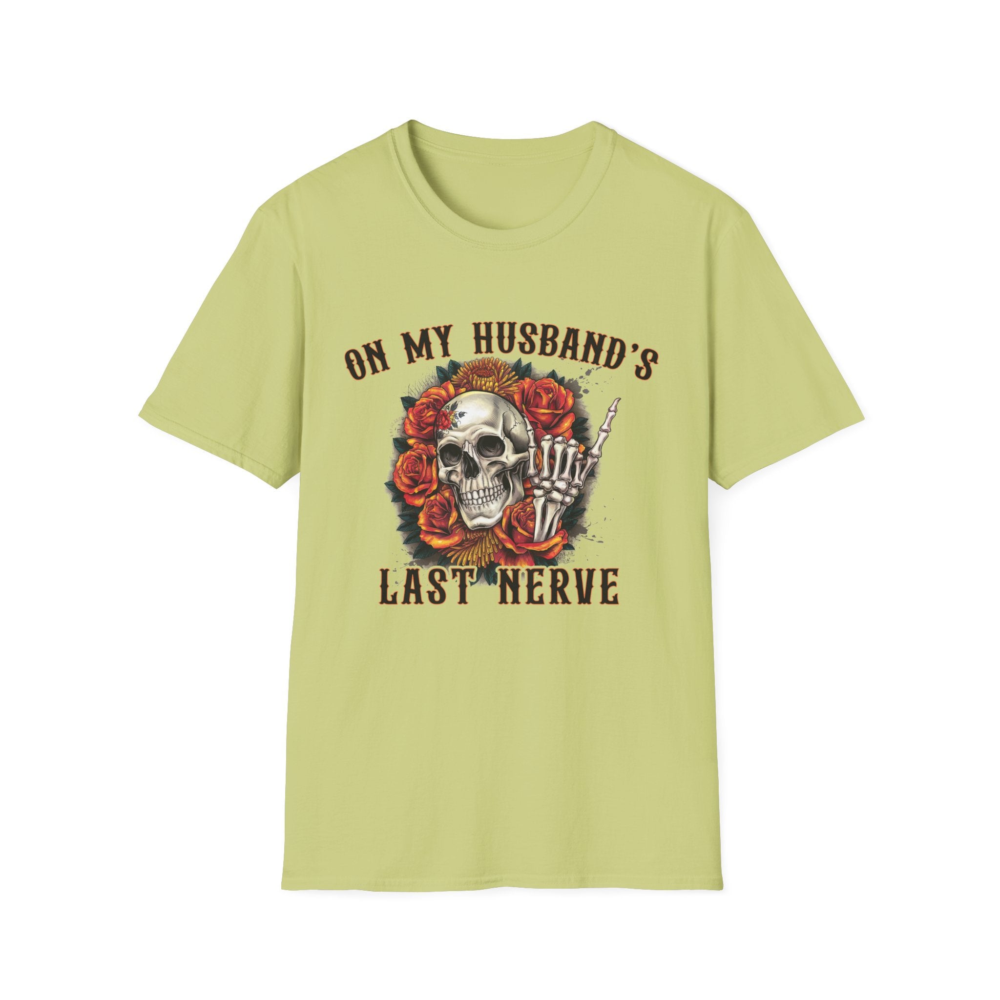 On My Husband's Last Nerve Skull & Roses T‑Shirt