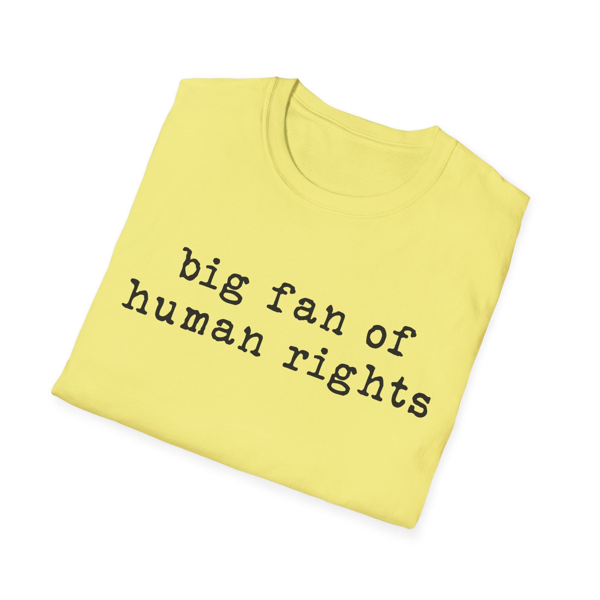 Human Rights T-Shirt - "big fan of human rights" Minimalist Tee