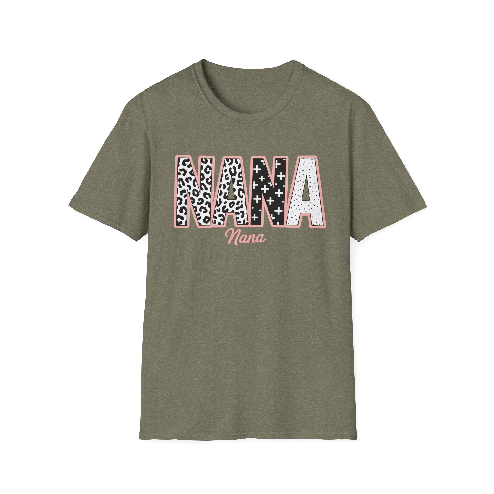 Nana Leopard & Stars T-Shirt — Personalized 'Nana' Graphic Tee for Grandmothers