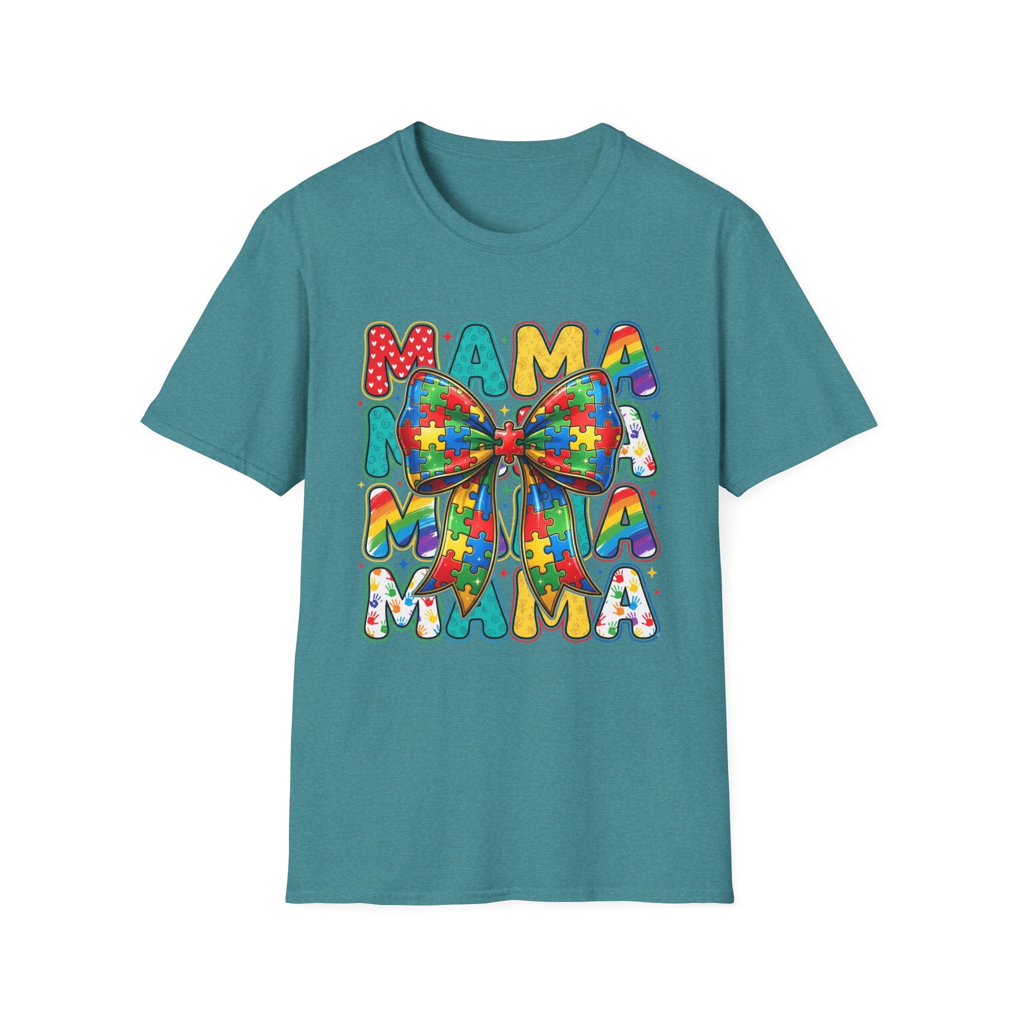 Autism Awareness Mama T-Shirt — Puzzle Ribbon Mom Tee for Autism Support