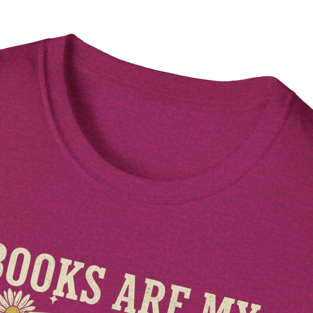 Books Are My Therapy T-Shirt — Stack of Books & Coffee Literary Tee