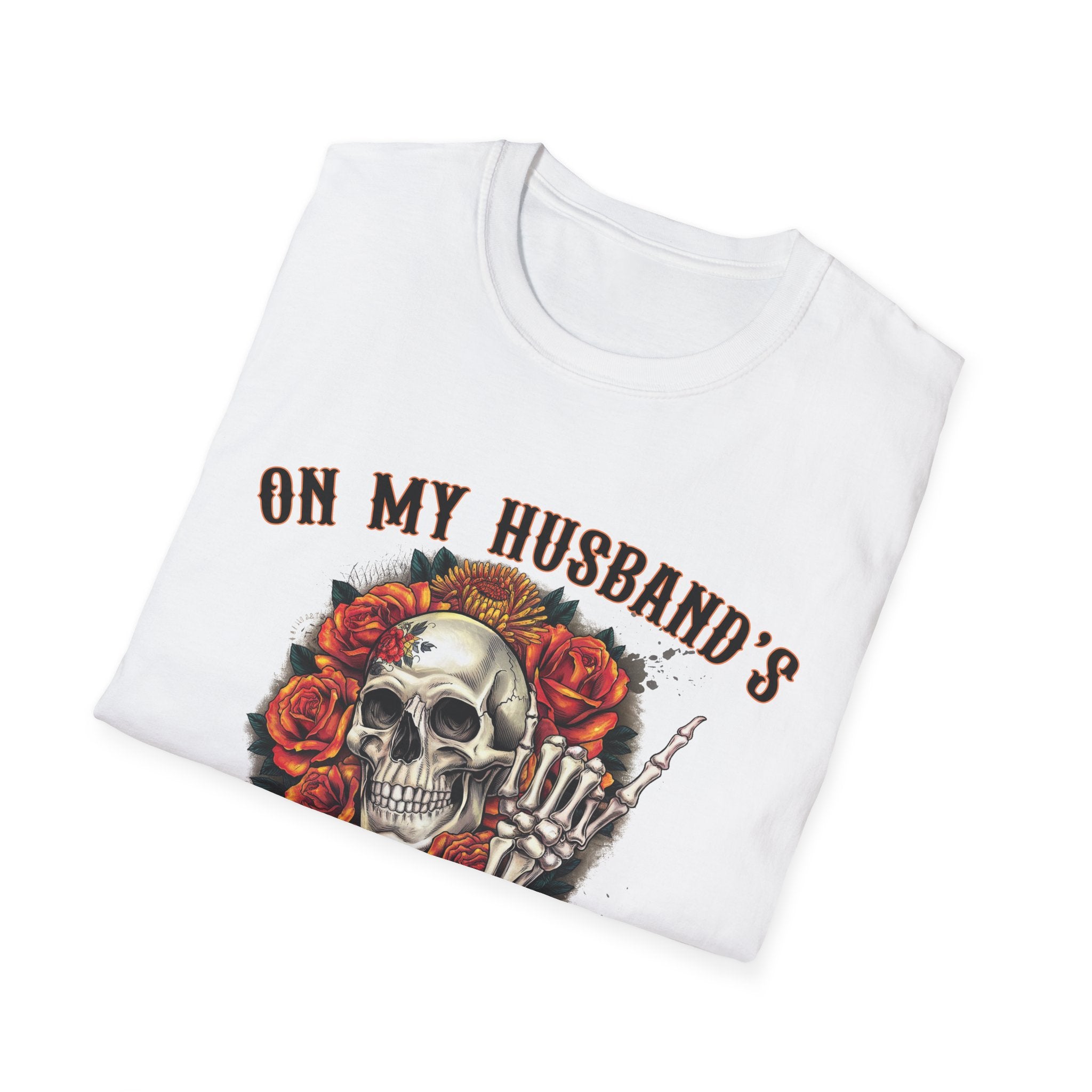 On My Husband's Last Nerve Skull & Roses T‑Shirt