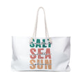 Sea Salt & Sun Weekender Bag — Beach Tote with 'Salt Sea Sun' Design
