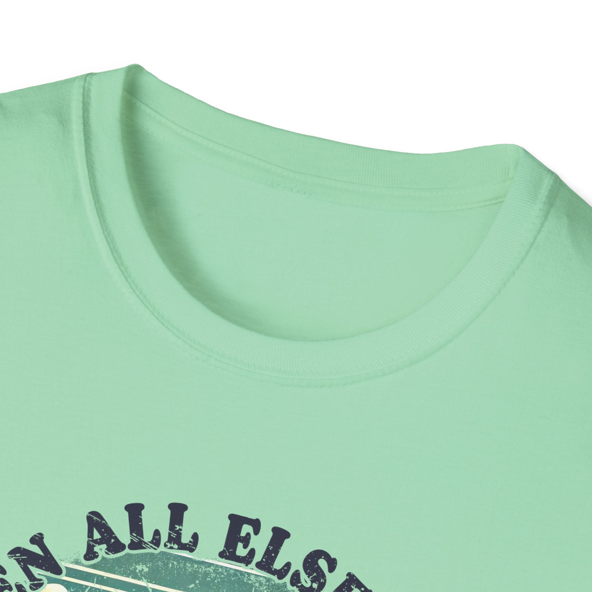 Faith-Based Graphic T-Shirt — "When All Else Fails, God Doesn't" Desert Sunset Design