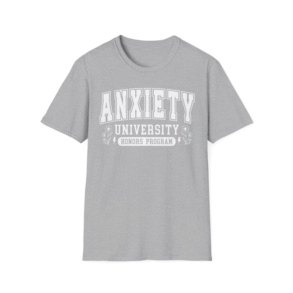 Anxiety University T-Shirt – "Anxiety University Honors Program" College Style Tee