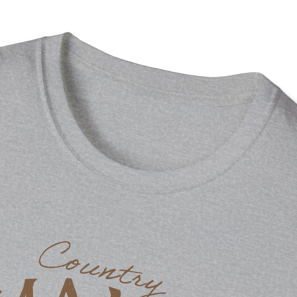 Country Mama T-Shirt — Floral Longhorn Skull Graphic