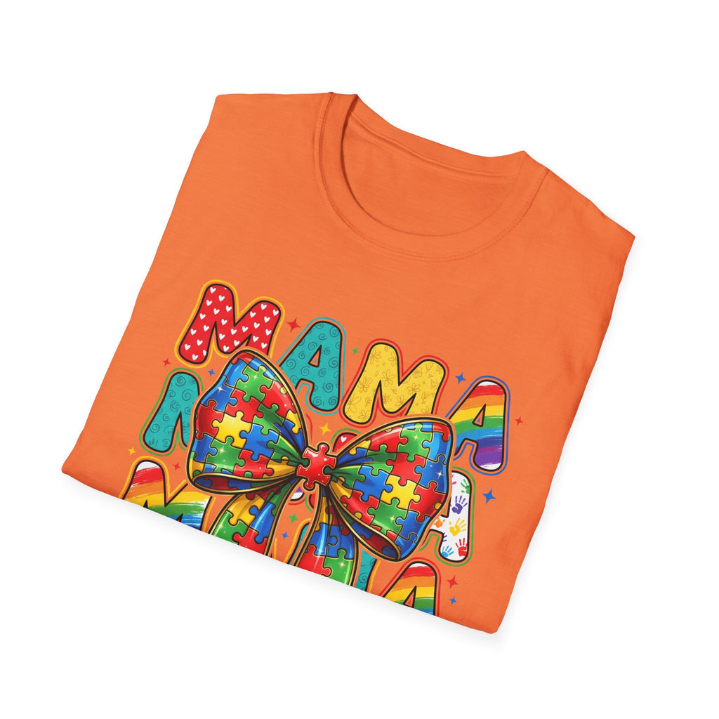 Autism Awareness Mama T-Shirt — Puzzle Ribbon Mom Tee for Autism Support