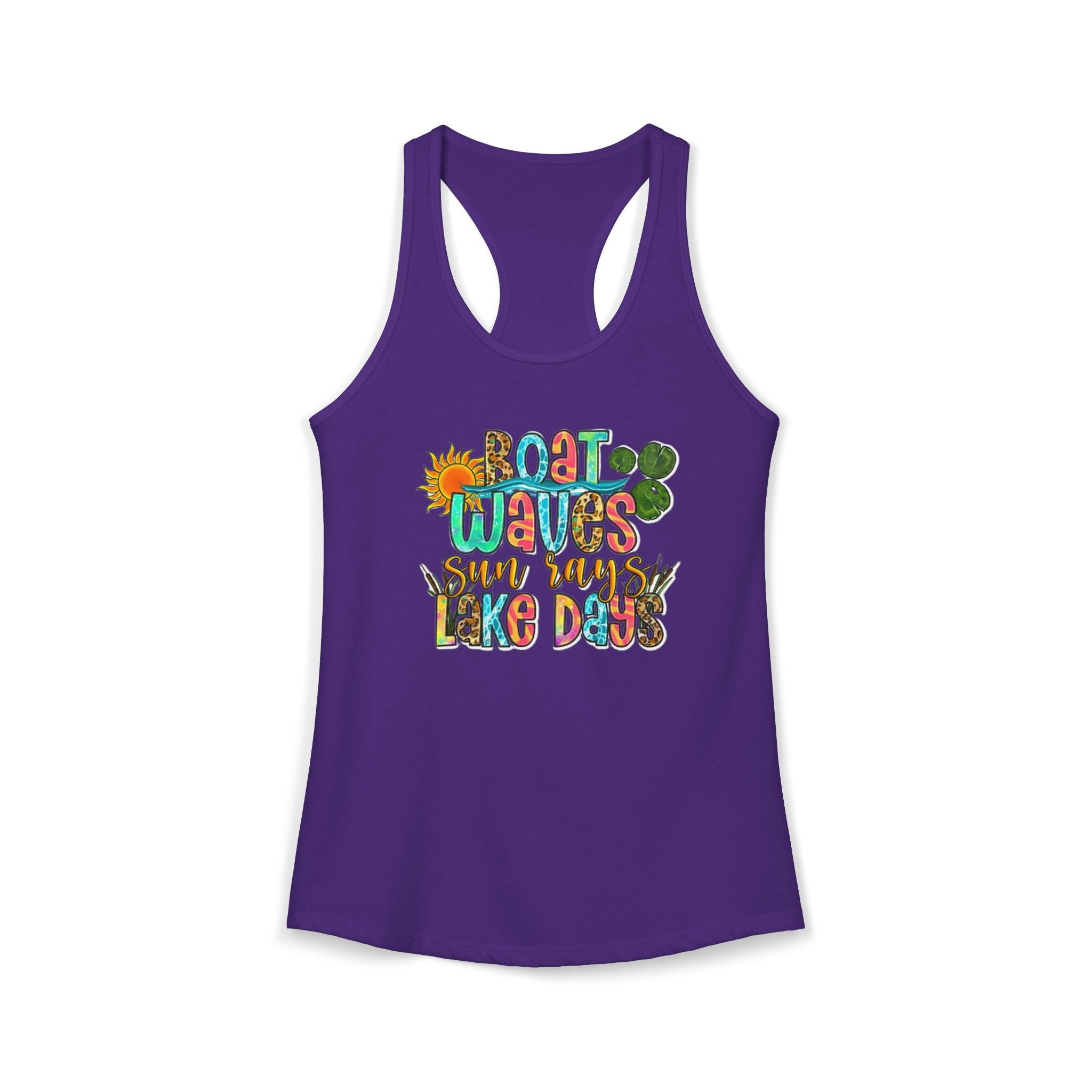 Boat Waves, Sun Rays, Lake Days -- Women's Ideal Racerback Tank