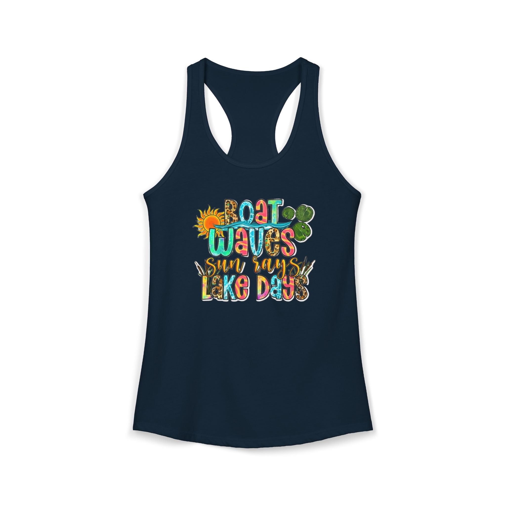 Boat Waves, Sun Rays, Lake Days -- Women's Ideal Racerback Tank