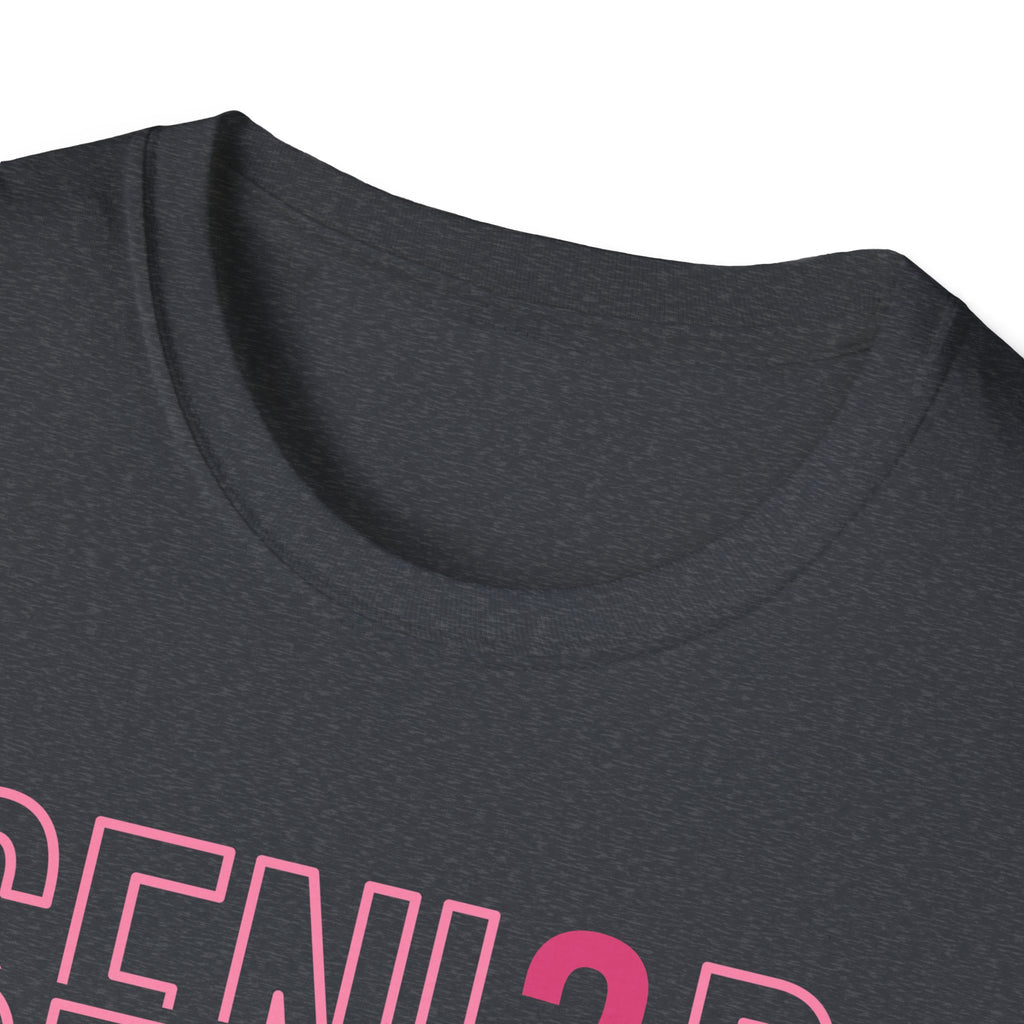 Senior 2026 T-Shirt — Pink Script Graduation Tee
