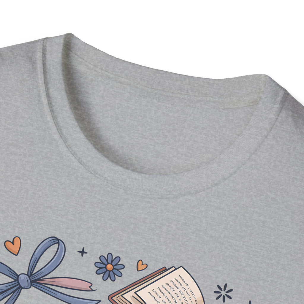 T-Shirt — "Just One More Chapter" Book Lover Tee with Glasses & Coffee