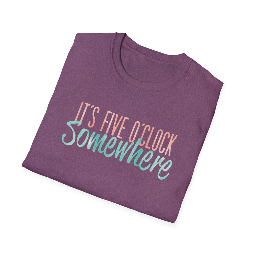 T-Shirt: "It’s Five O’Clock Somewhere" Pastel Vacation Tee