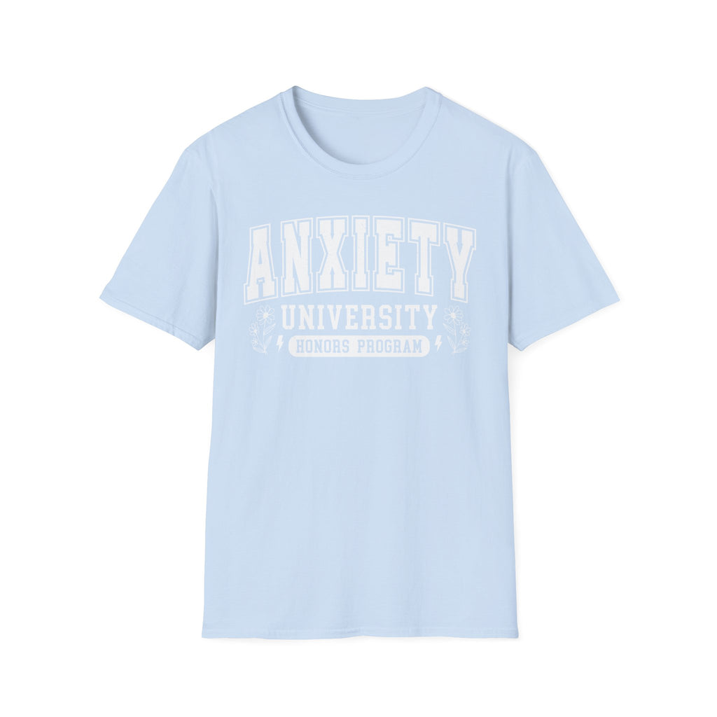 Anxiety University T-Shirt – "Anxiety University Honors Program" College Style Tee
