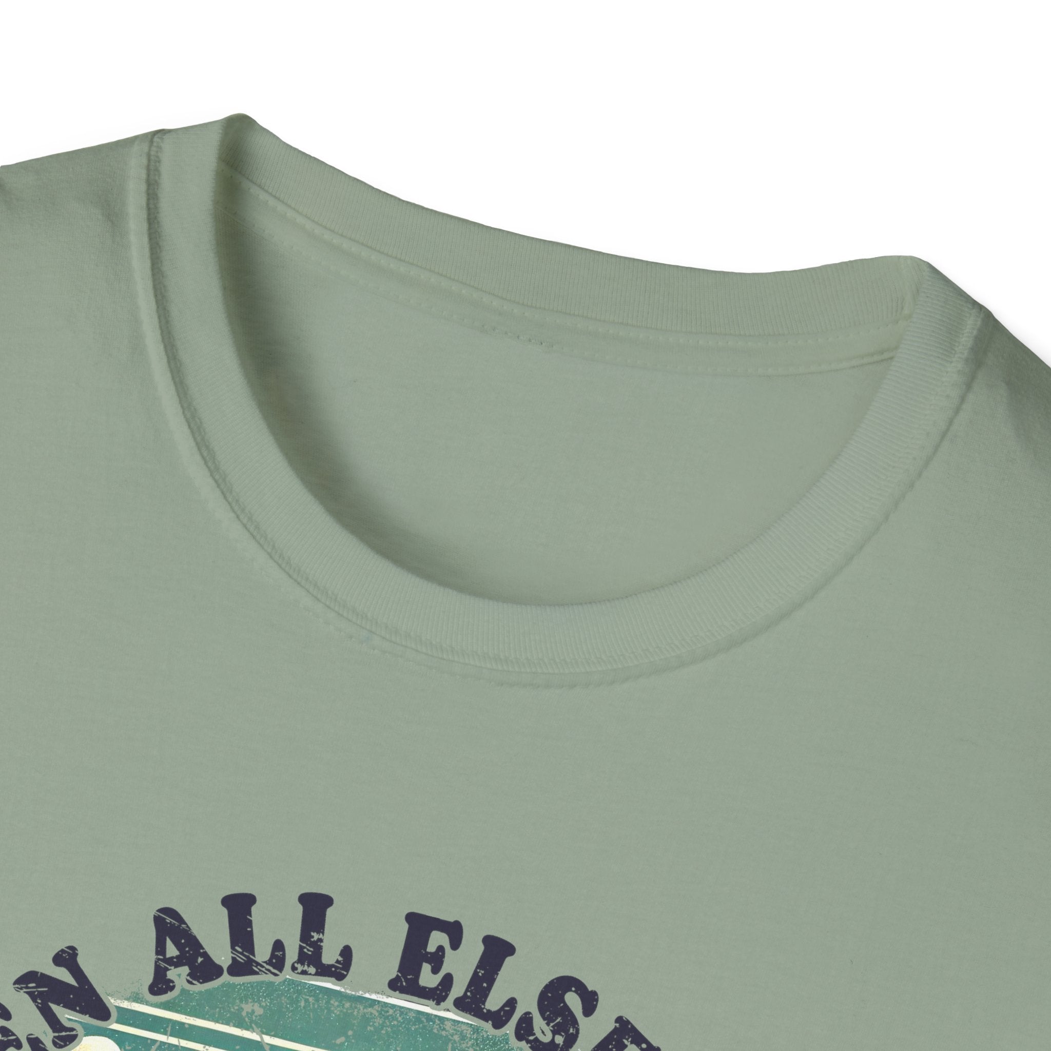 Faith-Based Graphic T-Shirt — "When All Else Fails, God Doesn't" Desert Sunset Design