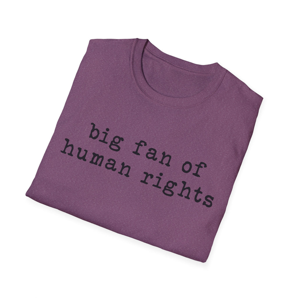 Human Rights T-Shirt - "big fan of human rights" Minimalist Tee