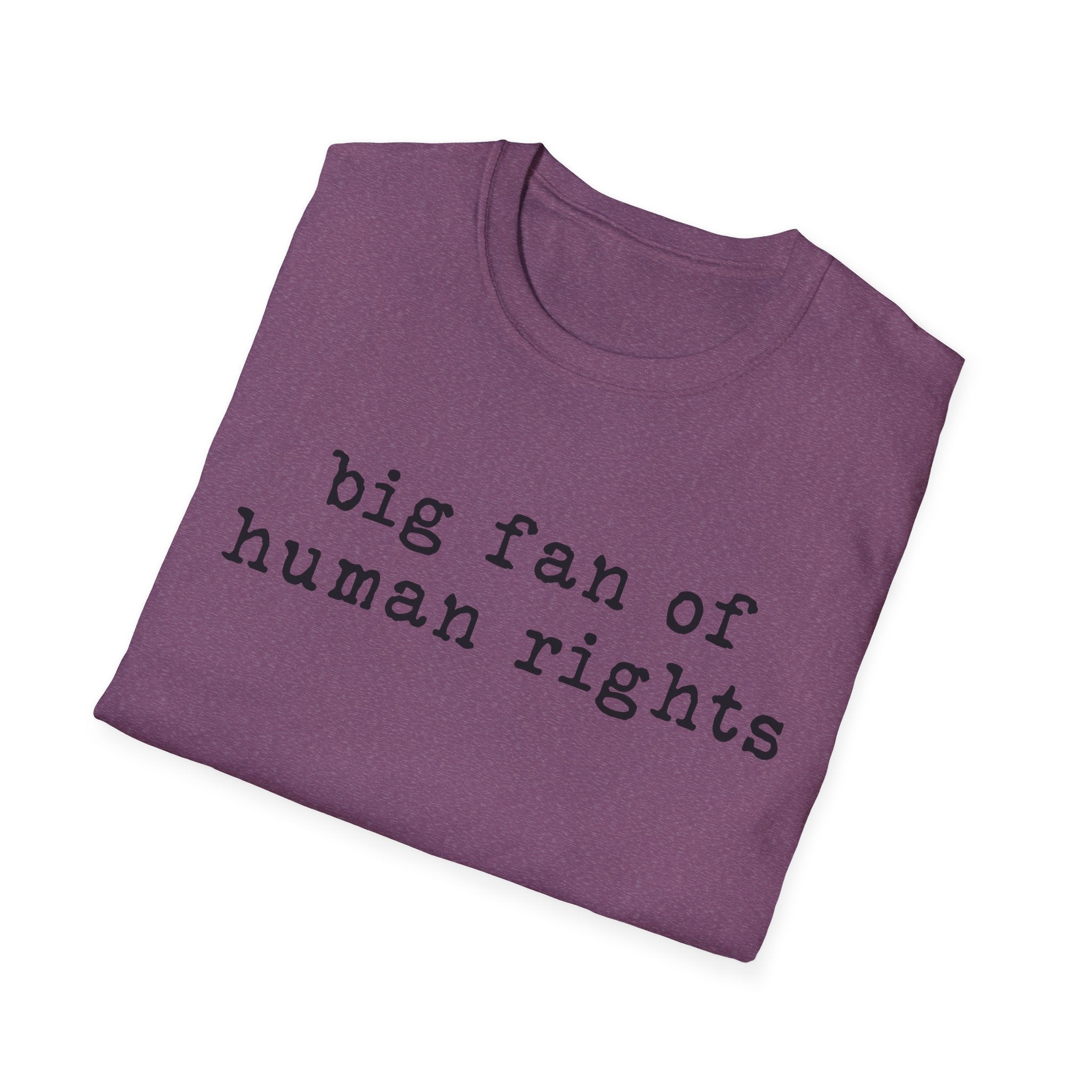 Human Rights T-Shirt - "big fan of human rights" Minimalist Tee