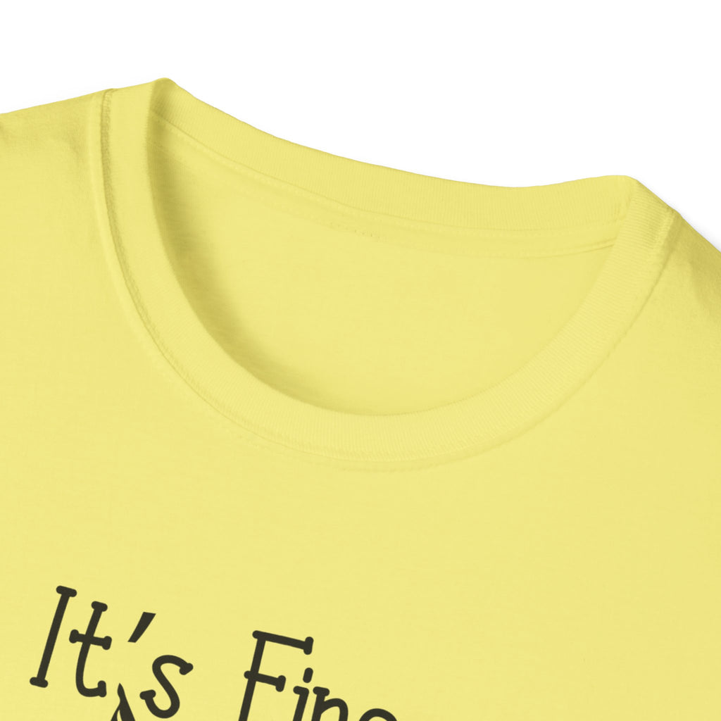 It's Fine Cat T-Shirt — Funny Grunge Cat Graphic Tee ("It's Fine I'm Fine Everything Is Fine")